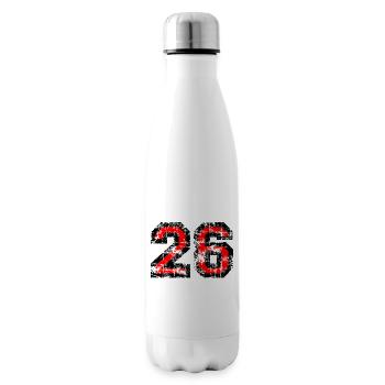 Zahl 26 (Vintage Rot) 26. Geburtstag Nr. 26 - Isolierflasche - Weiß - Rechts