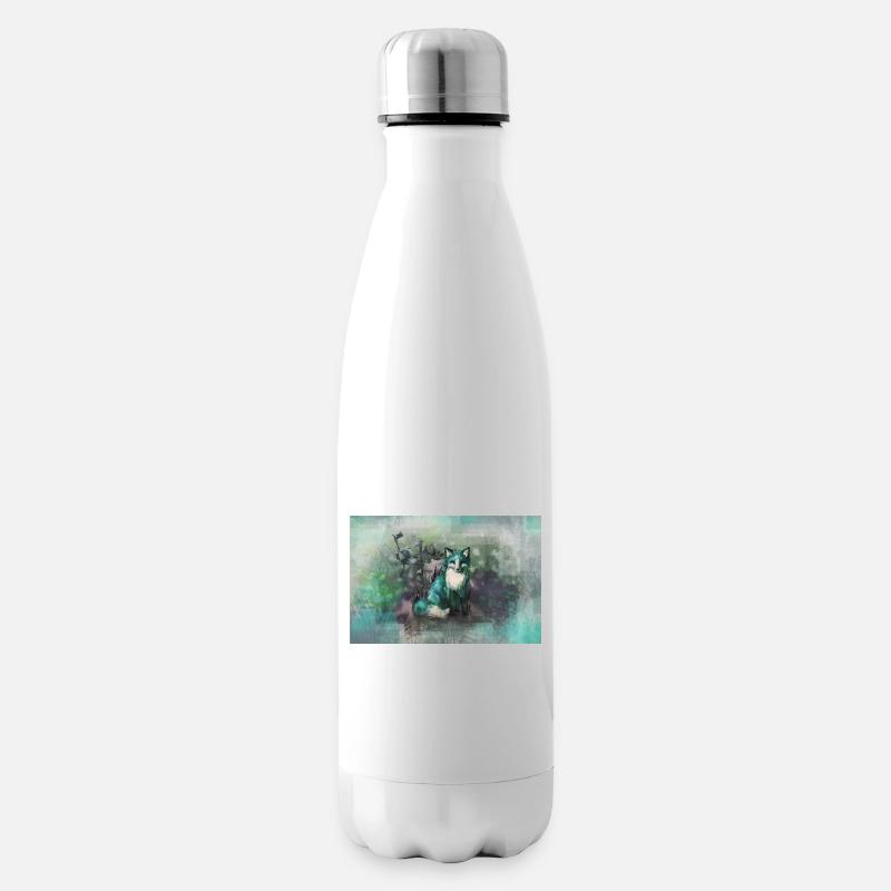 renard bleu d’automne - Bouteille isotherme - blanc