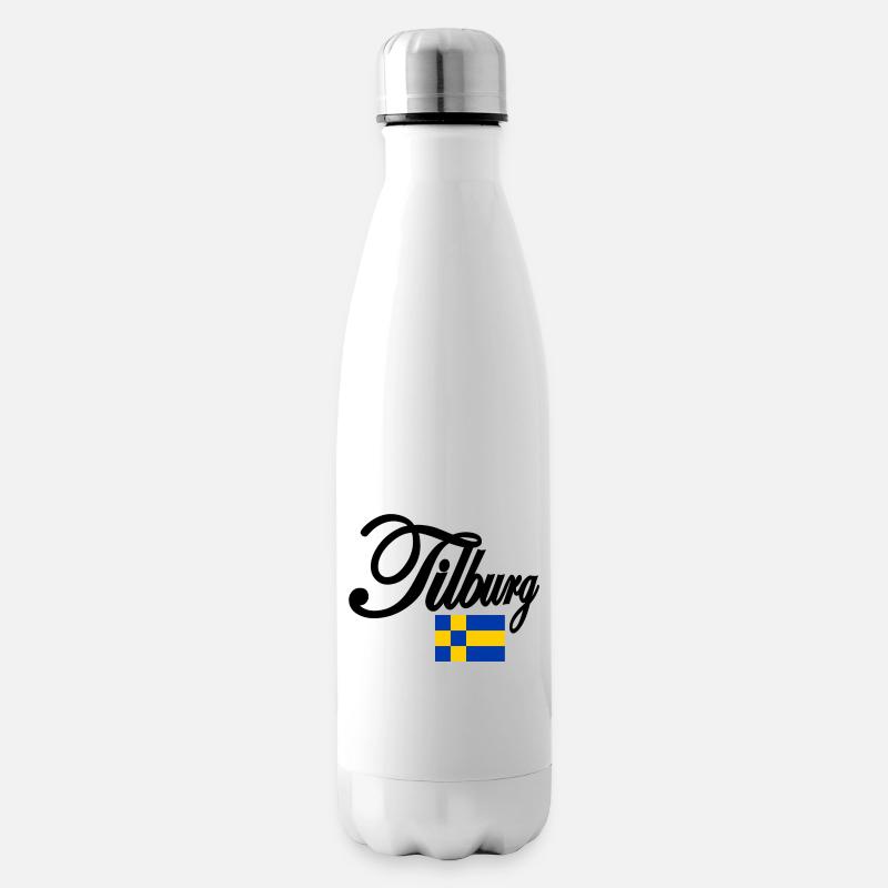 Tilburg mit Flagge blaugelb - Isolierflasche - Weiß