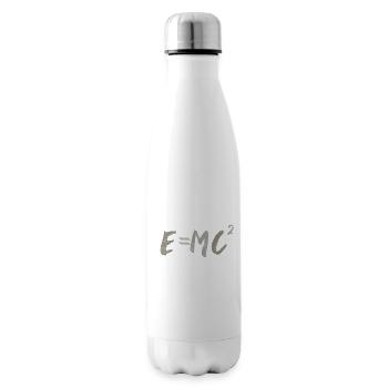 E MC2 Energie Physik Wissenschaft Spruch Schrift - Isolierflasche - Weiß - Rechts