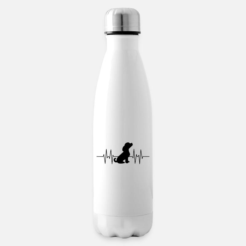 Hund - Isolierflasche - Weiß