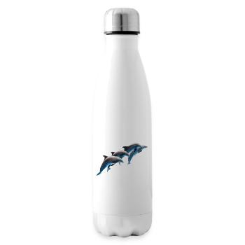 Delphin Gruppe springend, Natürlich - Isolierflasche - Weiß - Rechts