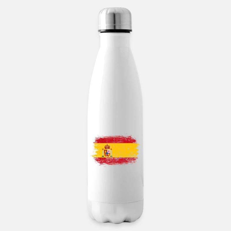 Emblème du drapeau espagnol au pinceau - Bouteille isotherme - blanc