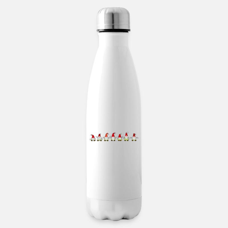 sieben Weihnachtswichtel - Isolierflasche - Weiß