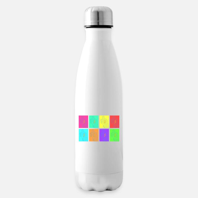 Rocksänger in der Pop Art - Isolierflasche - Weiß