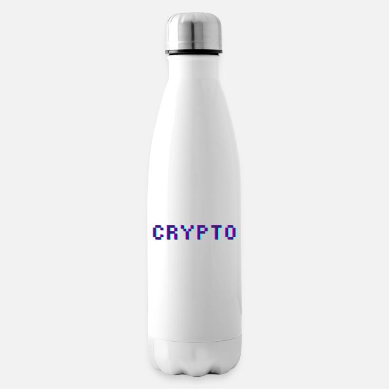 Crypto rétro - Bouteille isotherme - blanc