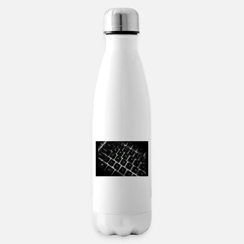 Impression d’art sur le clavier néon WASD - Bouteille isotherme - blanc