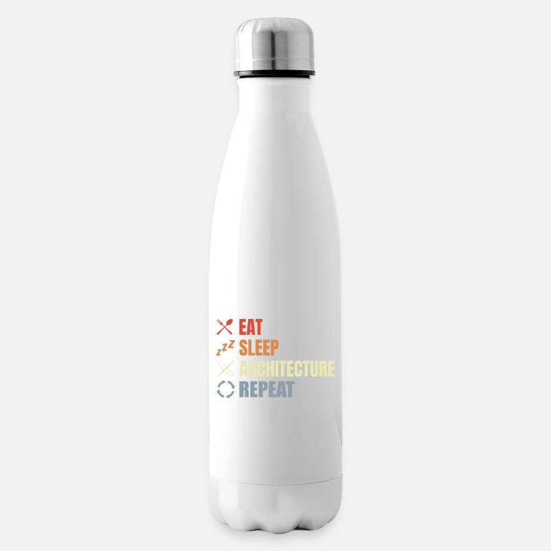 Eat Sleep Architecture Repeat - Insulated Water Bottle - white