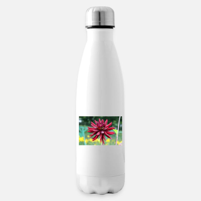 Blume rot rote Blume - Isolierflasche - Weiß