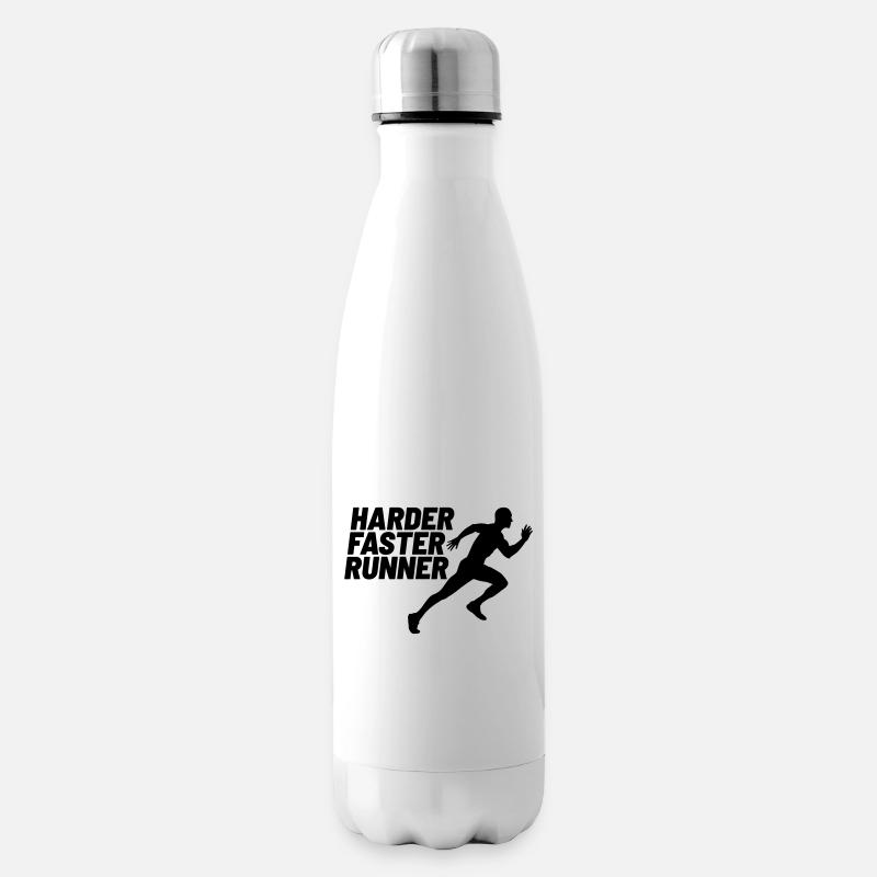 coureur plus dur et plus rapide - Bouteille isotherme - blanc