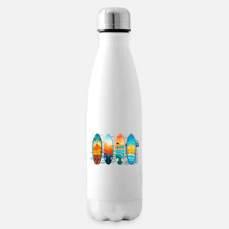 Wellenreiterbretter - Isolierflasche - Weiß