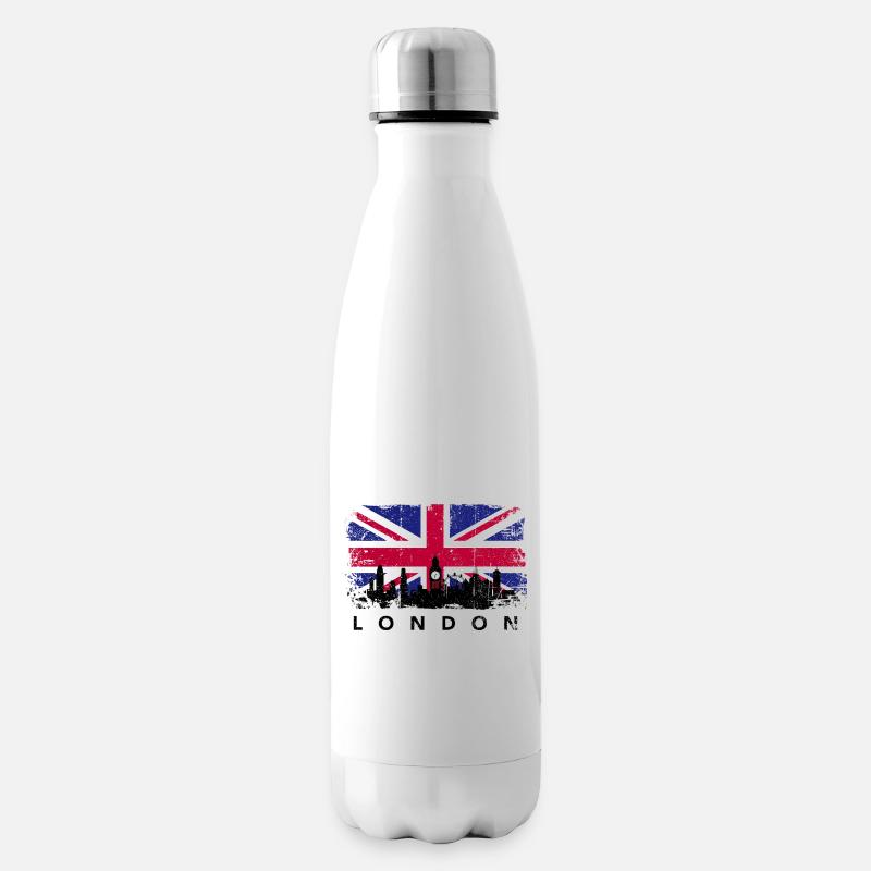 Silhouette de l’Union Jack Skyline - Bouteille isotherme - blanc