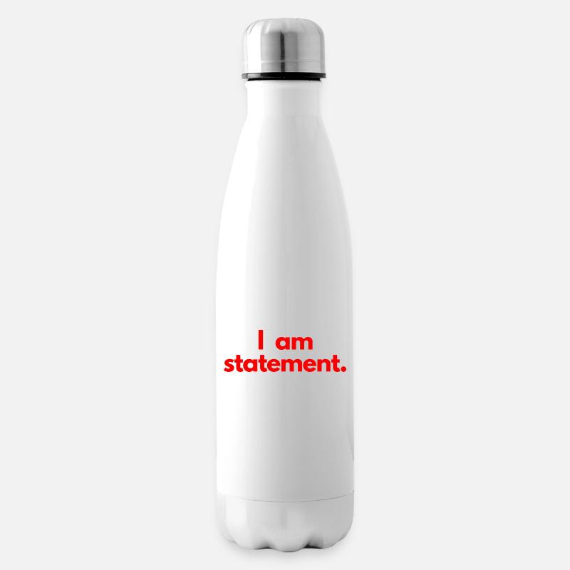 I am statement. Red - Insulated Water Bottle - white