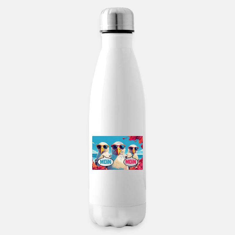 Moin Moin Möwen - Isolierflasche - Weiß