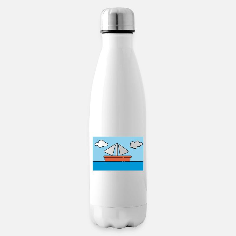 Wandbild Segelboot - Isolierflasche - Weiß