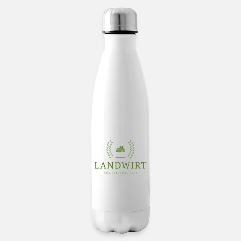Landwirt Leidenschaft Emblem - Isolierflasche - Weiß