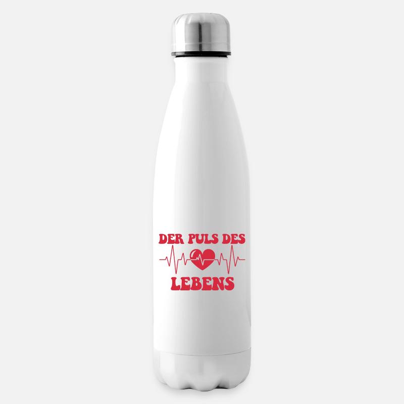 Werdende Mutter DER PULS DES LEBENS Lustig - Isolierflasche - Weiß