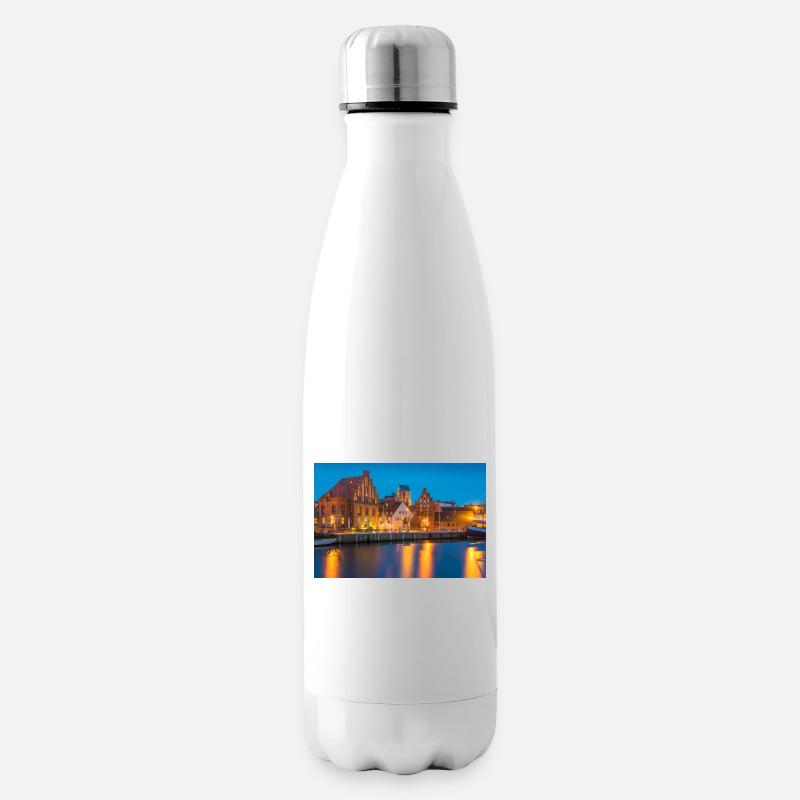Wismar am Abend - Isolierflasche - Weiß