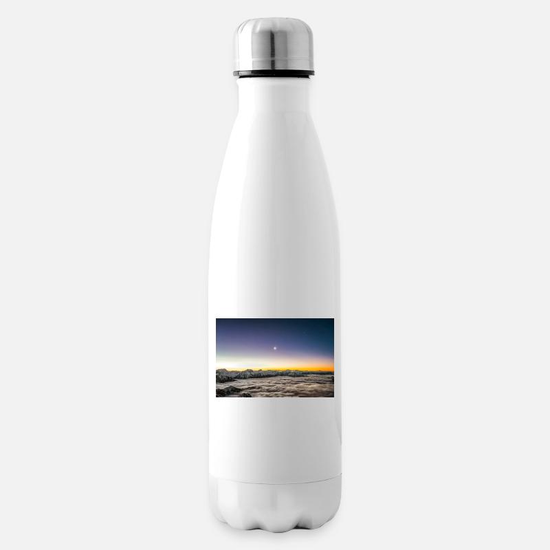 Lever de lune au-dessus d’une mer de nuages - Bouteille isotherme - blanc