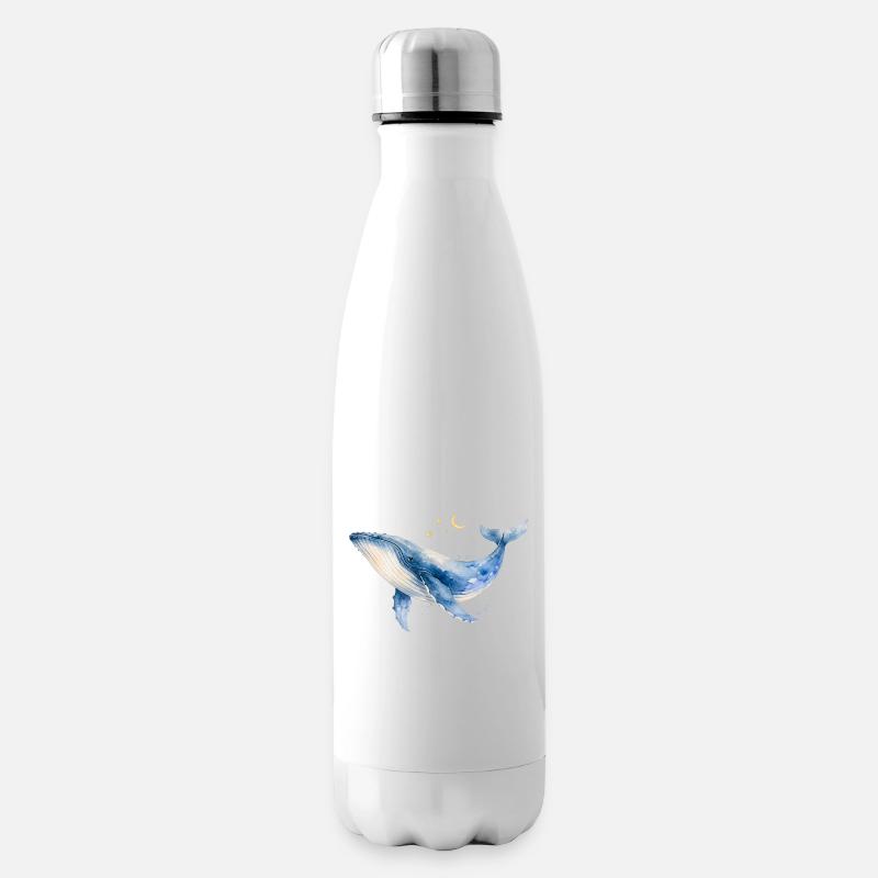 Wal Aquarell by MEERchandise - Isolierflasche - Weiß