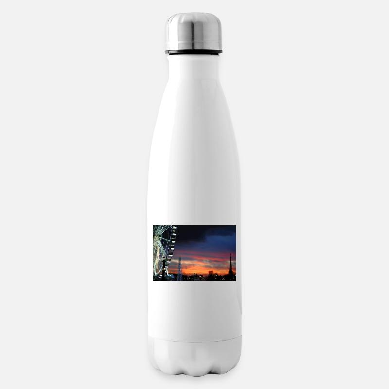 Paris à la grande roue du coucher du soleil - Bouteille isotherme - blanc