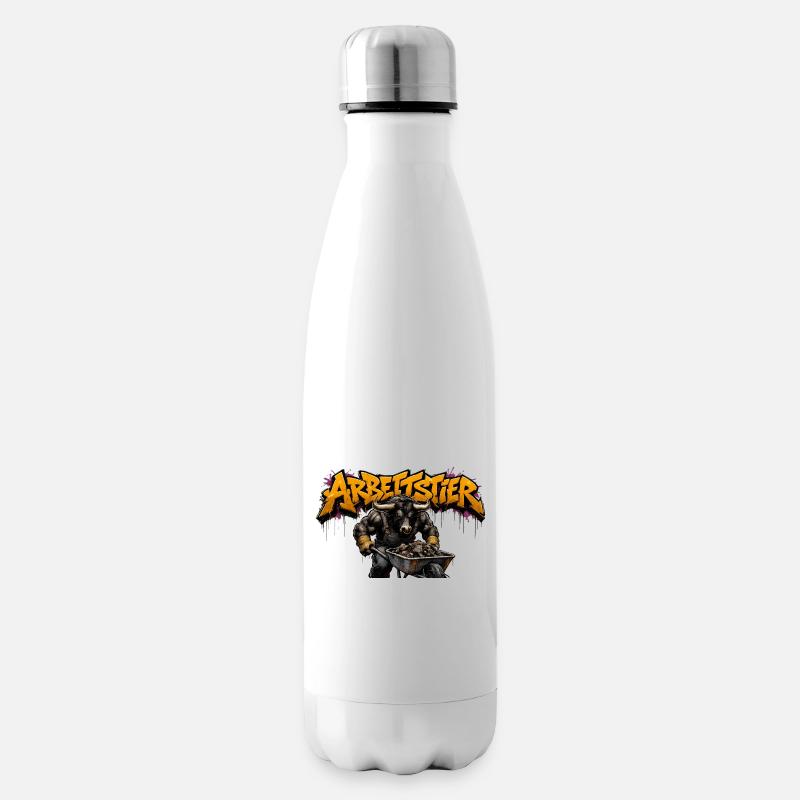 Arbeitstier Kraftwerker - Isolierflasche - Weiß