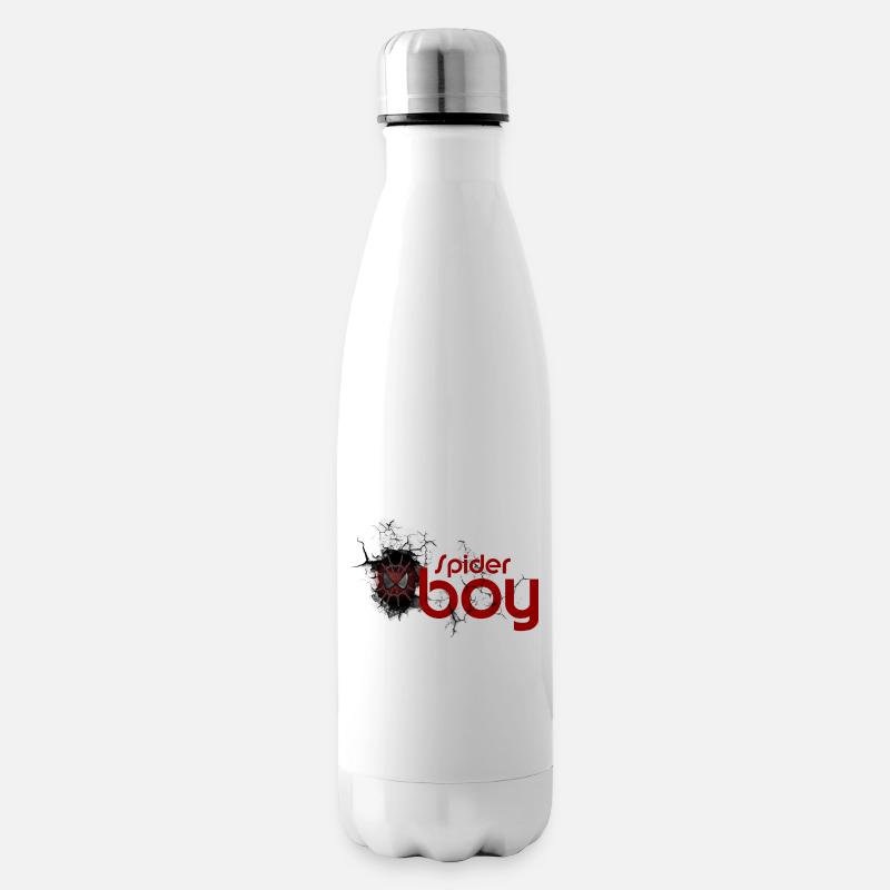 Spinnentier-Held: Karminrotes Netz-Emblem - Isolierflasche - Weiß