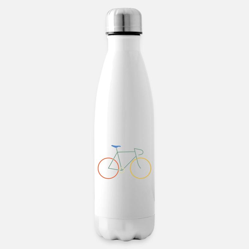 Vélo de course coloré - Bouteille isotherme - blanc