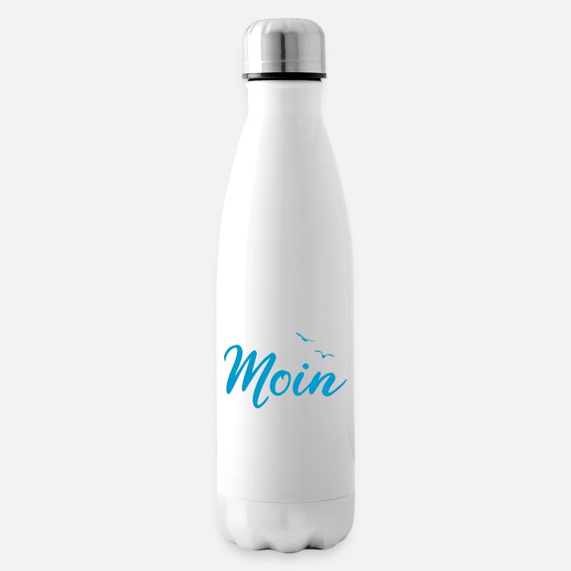 Moin - Spruch Design Geschenk - Isolierflasche - Weiß