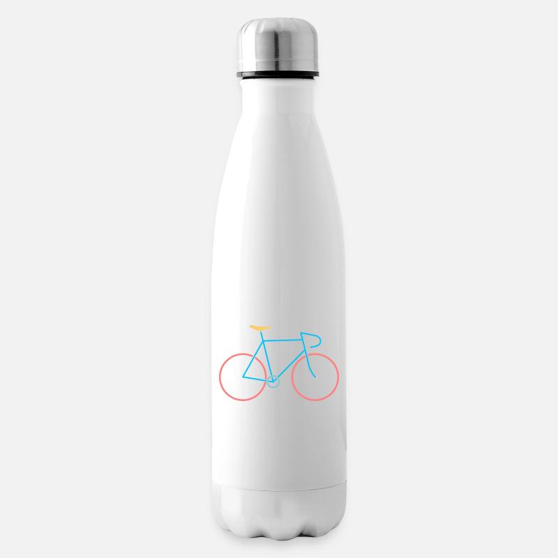 Rennrad rot blau - Isolierflasche - Weiß