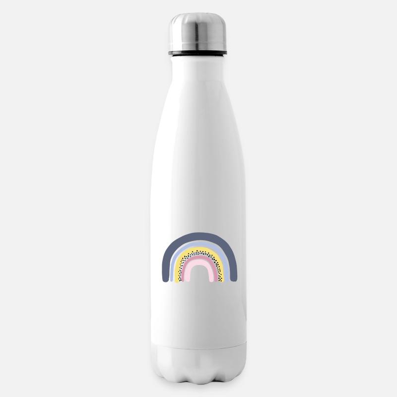 Pastel arc-en-ciel - Bouteille isotherme - blanc