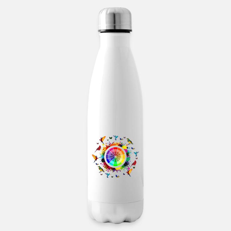 Explosion von Regenbogen, Regenbogen, Regenbogen-t-Shirts - Isolierflasche - Weiß