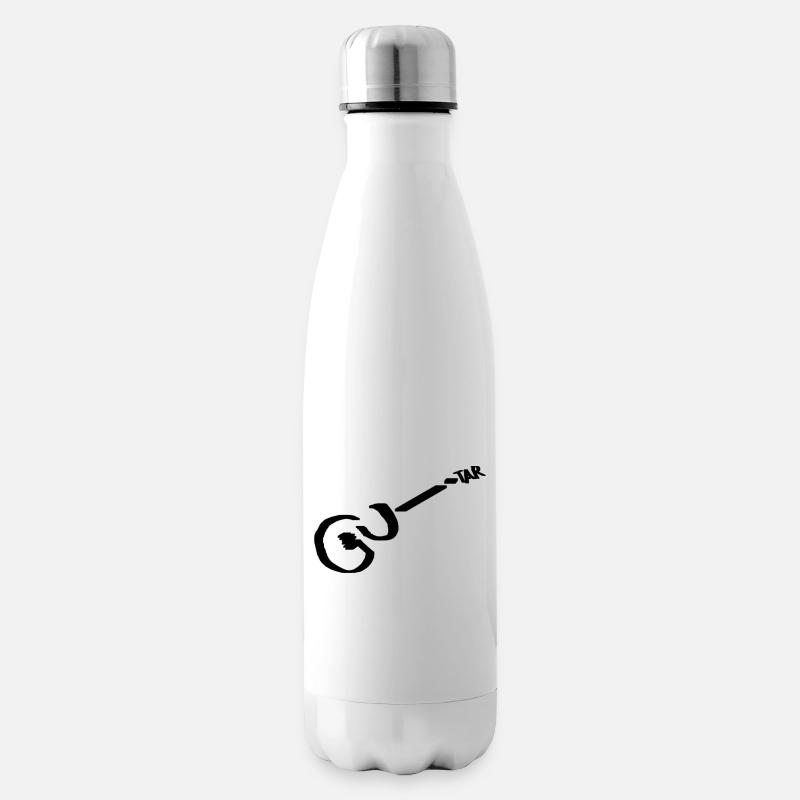 Guitar Pikto schwarz - Isolierflasche - Weiß