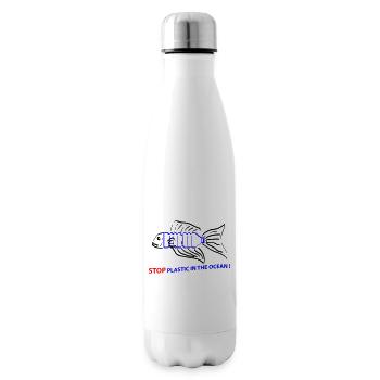 Fish and plastic - Insulated Water Bottle - white - Right
