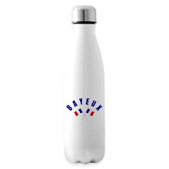 Bayeux Crossed French Flags Emblems - Insulated Water Bottle - white - Right