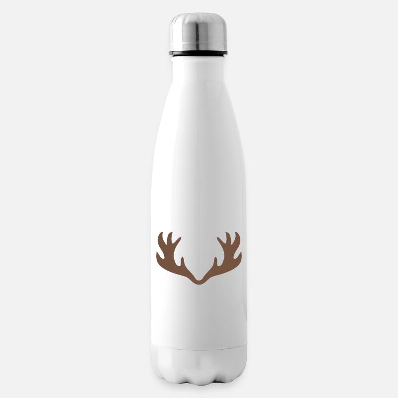 Geweih - Isolierflasche - Weiß