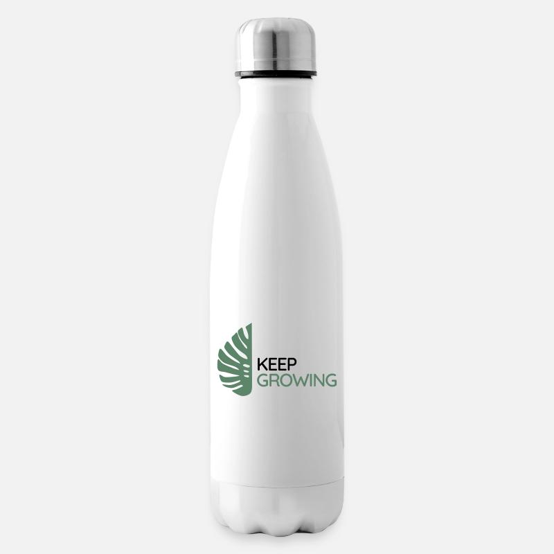 Monstera - Keep Growing - Insulated Water Bottle - white