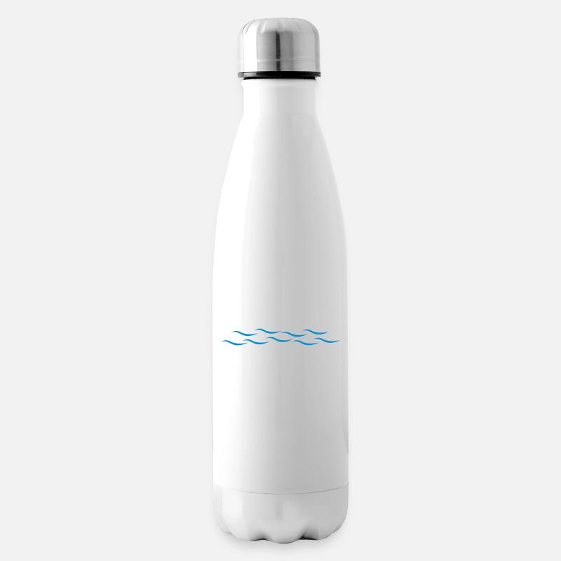 Wellen - Isolierflasche - Weiß