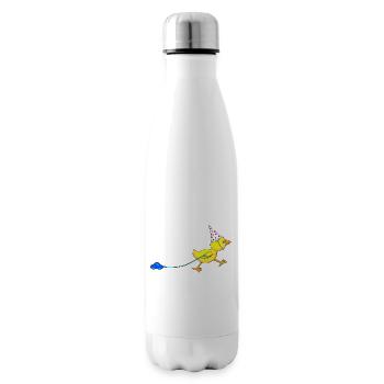 Duck with car boys girl birthday gift - Insulated Water Bottle - white - Right