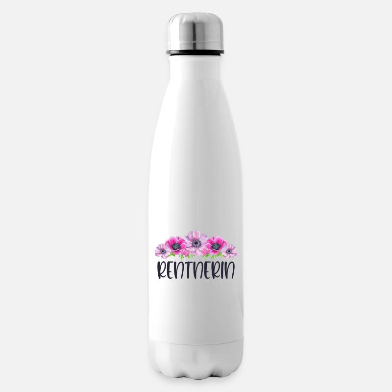 Rentnerin Rente Ruhestand Rentner Blumen - Isolierflasche - Weiß