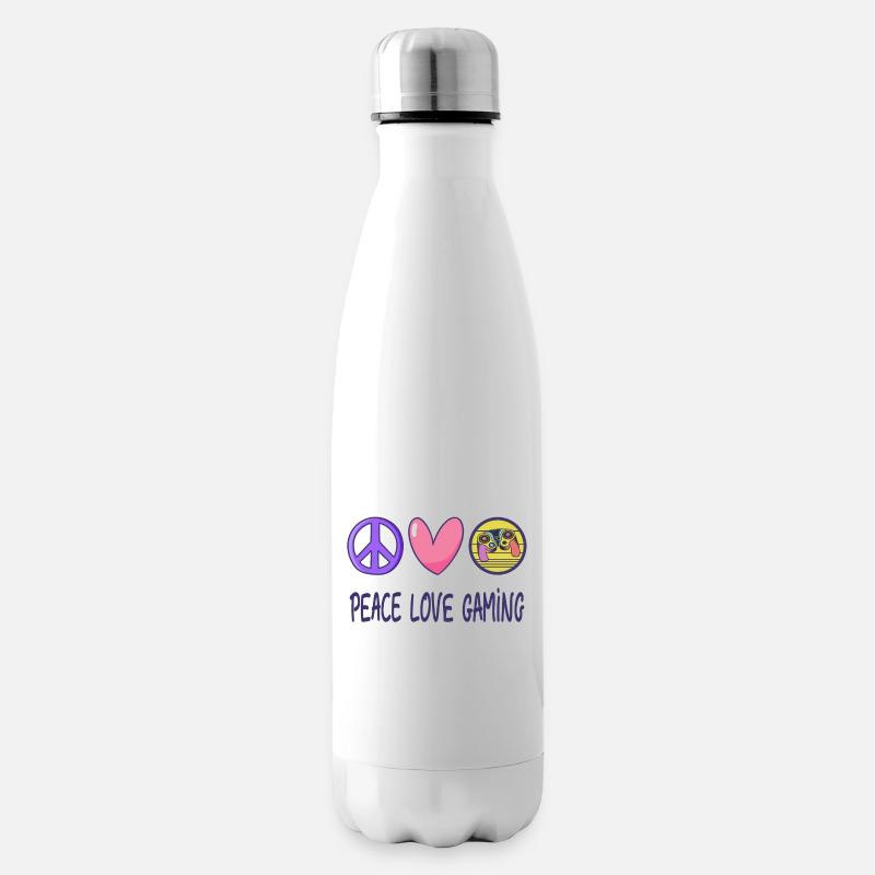 Frieden Liebe Gaming - Isolierflasche - Weiß