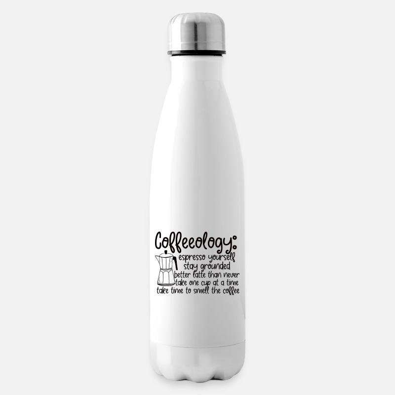 Kaffee Sarkasmus Freunde Glück Freude Cappuccino - Isolierflasche - Weiß