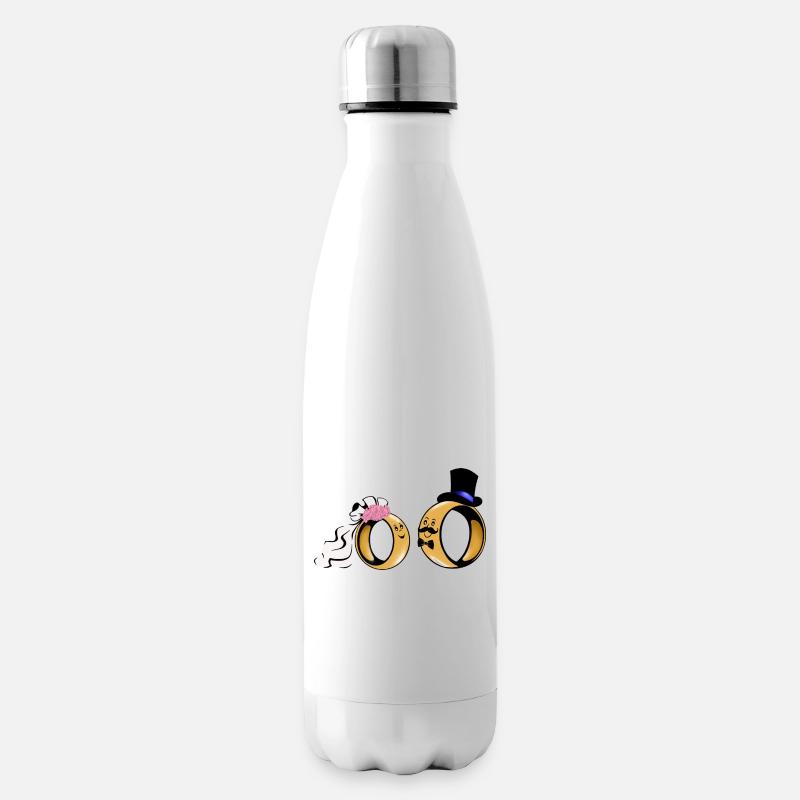 Duo de bagues de mariée Amour - Bouteille isotherme - blanc