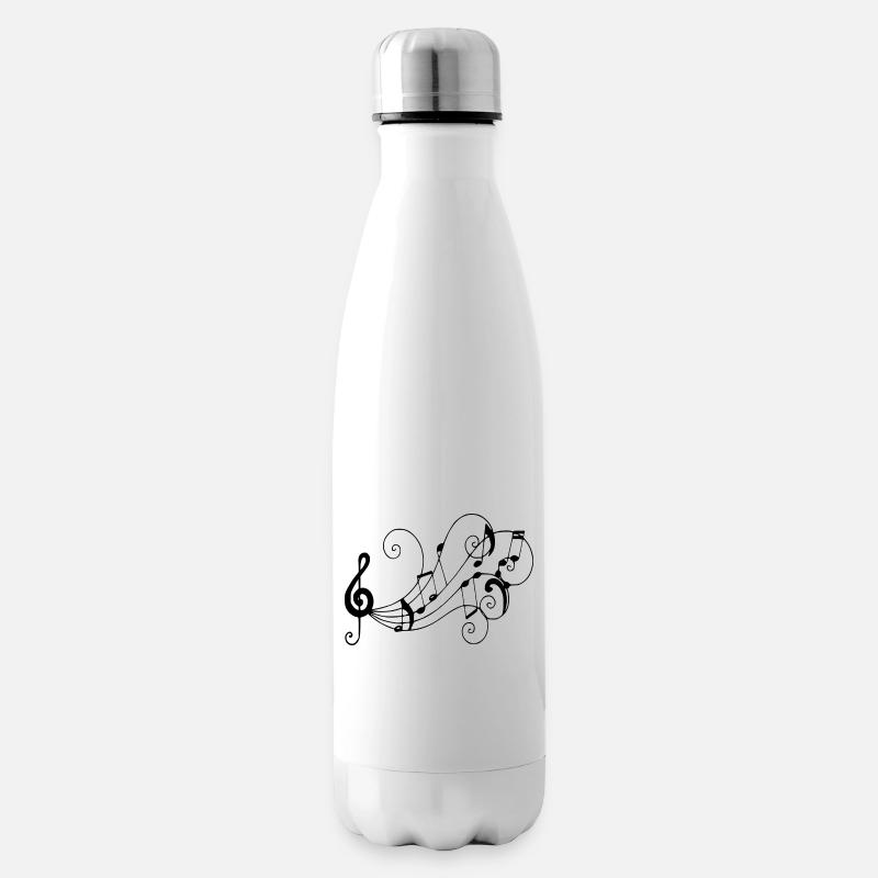 Musical notes - Insulated Water Bottle - white