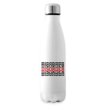 T-shirt disorder T-shirt gift stacked text - Insulated Water Bottle - white - Right