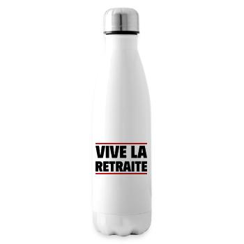 Vive la retraite, cadeau retraité, retraitée - Bouteille isotherme - blanc - Droite