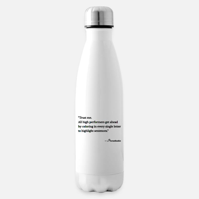 Procrastination - Bouteille isotherme - blanc