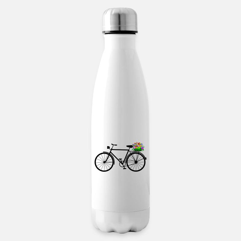 fahrrad blumen rad - Isolierflasche - Weiß