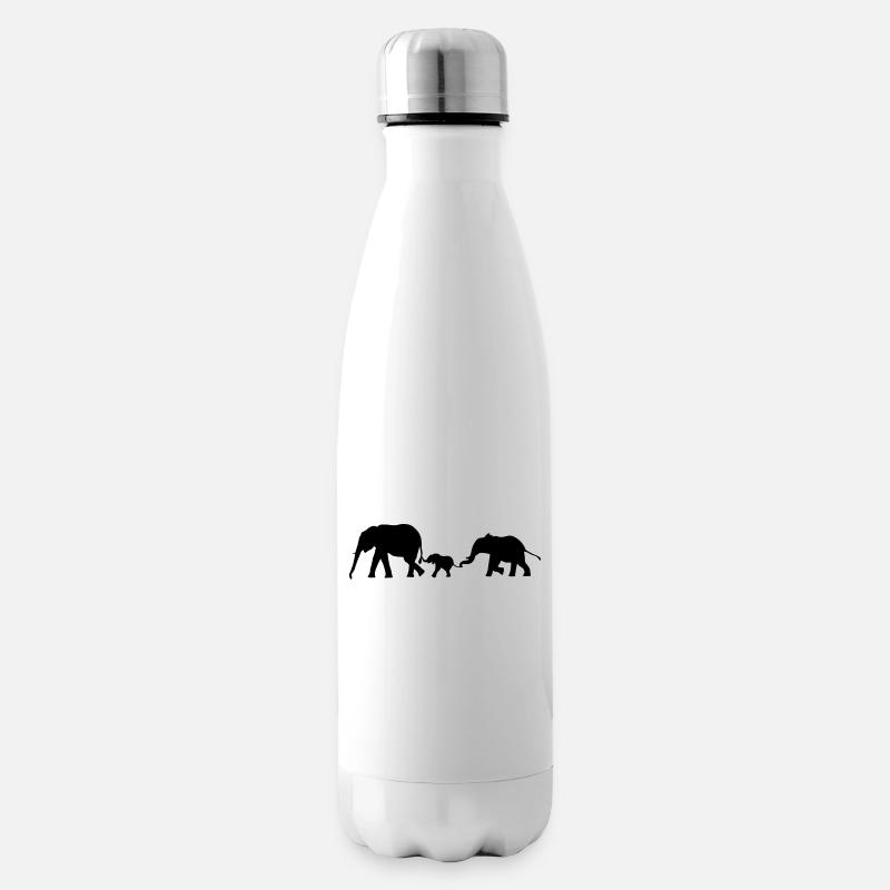 Elephants, Elephant - Insulated Water Bottle - white