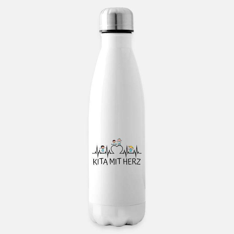 Kita mit Herz - Isolierflasche - Weiß